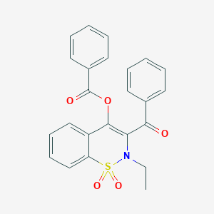 3-benzoyl-2-ethyl-1,1-dioxido-2H-1,2-benzothiazin-4-yl benzoate