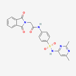 molecular formula C22H19N5O5S B3615715 N-(4-{[(2,6-dimethyl-4-pyrimidinyl)amino]sulfonyl}phenyl)-2-(1,3-dioxo-1,3-dihydro-2H-isoindol-2-yl)acetamide 