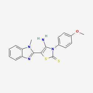 molecular formula C18H16N4OS2 B3615725 4-amino-3-(4-methoxyphenyl)-5-(1-methyl-1H-benzimidazol-2-yl)-1,3-thiazole-2(3H)-thione CAS No. 618073-56-6