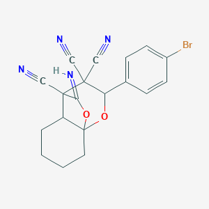 9-(4-Bromophenyl)-12-imino-10,11-dioxatricyclo[5.3.2.0~1,6~]dodecane-7,8,8-tricarbonitrile