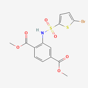 molecular formula C14H12BrNO6S2 B3615764 dimethyl 2-{[(5-bromo-2-thienyl)sulfonyl]amino}terephthalate 