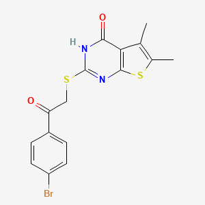 1-(4-bromophenyl)-2-[(4-hydroxy-5,6-dimethylthieno[2,3-d]pyrimidin-2-yl)thio]ethanone