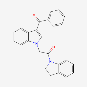 molecular formula C25H20N2O2 B3615786 {1-[2-(2,3-dihydro-1H-indol-1-yl)-2-oxoethyl]-1H-indol-3-yl}(phenyl)methanone 