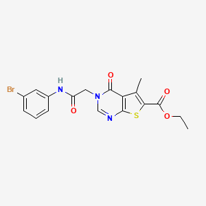 molecular formula C18H16BrN3O4S B3615806 ethyl 3-{2-[(3-bromophenyl)amino]-2-oxoethyl}-5-methyl-4-oxo-3,4-dihydrothieno[2,3-d]pyrimidine-6-carboxylate 