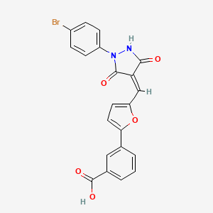 3-(5-{[1-(4-bromophenyl)-3,5-dioxo-4-pyrazolidinylidene]methyl}-2-furyl)benzoic acid