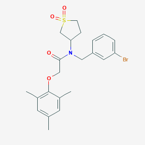 N-[(3-bromophenyl)methyl]-N-(1,1-dioxothiolan-3-yl)-2-(2,4,6-trimethylphenoxy)acetamide