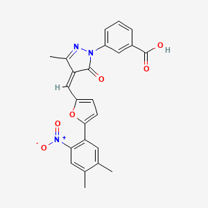 3-(4-{[5-(4,5-dimethyl-2-nitrophenyl)-2-furyl]methylene}-3-methyl-5-oxo-4,5-dihydro-1H-pyrazol-1-yl)benzoic acid