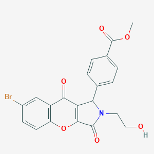 molecular formula C21H16BrNO6 B361584 Methyl 4-[7-bromo-2-(2-hydroxyethyl)-3,9-dioxo-1,2,3,9-tetrahydrochromeno[2,3-c]pyrrol-1-yl]benzoate CAS No. 862246-38-6