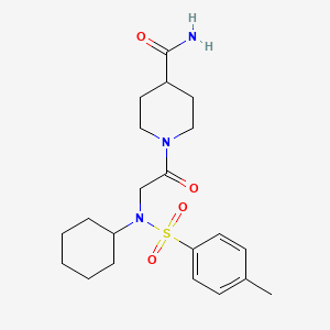 1-{N-cyclohexyl-N-[(4-methylphenyl)sulfonyl]glycyl}-4-piperidinecarboxamide