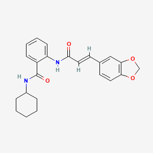 molecular formula C23H24N2O4 B3615850 2-{[3-(1,3-benzodioxol-5-yl)acryloyl]amino}-N-cyclohexylbenzamide 