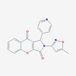 molecular formula C20H13N3O4 B361587 2-(5-Methyl-3-isoxazolyl)-1-(4-pyridinyl)-1,2-dihydrochromeno[2,3-c]pyrrole-3,9-dione CAS No. 874396-74-4