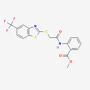 methyl 2-[({[5-(trifluoromethyl)-1,3-benzothiazol-2-yl]thio}acetyl)amino]benzoate