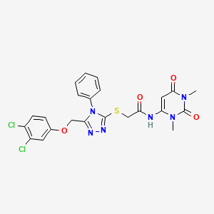 2-({5-[(3,4-dichlorophenoxy)methyl]-4-phenyl-4H-1,2,4-triazol-3-yl}thio)-N-(1,3-dimethyl-2,6-dioxo-1,2,3,6-tetrahydro-4-pyrimidinyl)acetamide