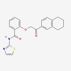 molecular formula C22H20N2O3S B3615901 2-[2-oxo-2-(5,6,7,8-tetrahydro-2-naphthalenyl)ethoxy]-N-1,3-thiazol-2-ylbenzamide 