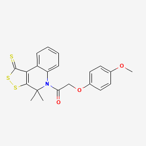 5-[(4-methoxyphenoxy)acetyl]-4,4-dimethyl-4,5-dihydro-1H-[1,2]dithiolo[3,4-c]quinoline-1-thione