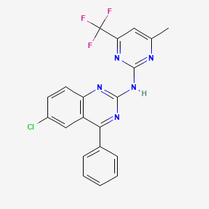 molecular formula C20H13ClF3N5 B3615956 6-chloro-N-[4-methyl-6-(trifluoromethyl)-2-pyrimidinyl]-4-phenyl-2-quinazolinamine 