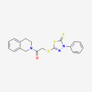 5-{[2-(3,4-dihydro-2(1H)-isoquinolinyl)-2-oxoethyl]thio}-3-phenyl-1,3,4-thiadiazole-2(3H)-thione