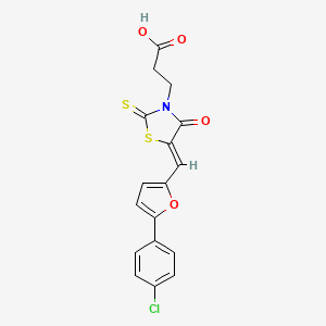 3-(5-{[5-(4-chlorophenyl)-2-furyl]methylene}-4-oxo-2-thioxo-1,3-thiazolidin-3-yl)propanoic acid