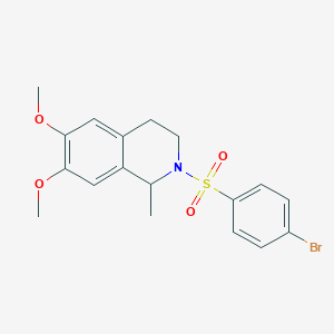 molecular formula C18H20BrNO4S B361598 2-[(4-Bromophenyl)sulfonyl]-6,7-dimethoxy-1-methyl-1,2,3,4-tetrahydroisoquinoline CAS No. 340801-77-6