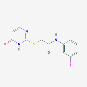 molecular formula C12H10IN3O2S B3615983 N-(3-iodophenyl)-2-[(6-oxo-1,6-dihydro-2-pyrimidinyl)thio]acetamide 