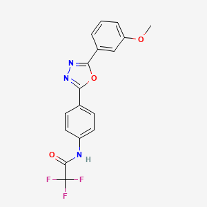 molecular formula C17H12F3N3O3 B3616015 2,2,2-trifluoro-N-{4-[5-(3-methoxyphenyl)-1,3,4-oxadiazol-2-yl]phenyl}acetamide 