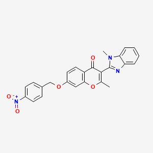 molecular formula C25H19N3O5 B3616018 2-methyl-3-(1-methyl-1H-benzimidazol-2-yl)-7-[(4-nitrobenzyl)oxy]-4H-chromen-4-one CAS No. 6239-78-7