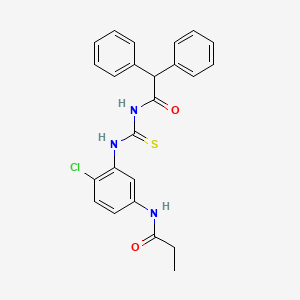 molecular formula C24H22ClN3O2S B3616037 N-[4-chloro-3-({[(diphenylacetyl)amino]carbonothioyl}amino)phenyl]propanamide 