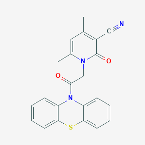 4,6-dimethyl-2-oxo-1-[2-oxo-2-(10H-phenothiazin-10-yl)ethyl]-1,2-dihydro-3-pyridinecarbonitrile