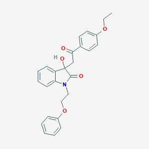 molecular formula C26H25NO5 B361607 3-[2-(4-ethoxyphenyl)-2-oxoethyl]-3-hydroxy-1-(2-phenoxyethyl)-1,3-dihydro-2H-indol-2-one CAS No. 905795-65-5