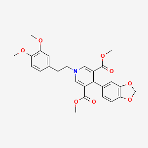 molecular formula C26H27NO8 B3616072 dimethyl 4-(1,3-benzodioxol-5-yl)-1-[2-(3,4-dimethoxyphenyl)ethyl]-1,4-dihydro-3,5-pyridinedicarboxylate 