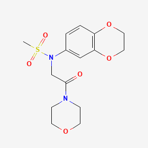 molecular formula C15H20N2O6S B3616094 N-(2,3-Dihydro-benzo[1,4]dioxin-6-yl)-N-(2-morpholin-4-yl-2-oxo-ethyl)-methanesulfonamide 