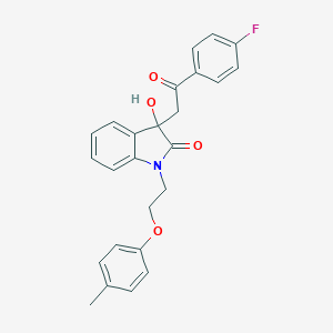 molecular formula C25H22FNO4 B361610 3-[2-(4-fluorophenyl)-2-oxoethyl]-3-hydroxy-1-[2-(4-methylphenoxy)ethyl]-1,3-dihydro-2H-indol-2-one CAS No. 905797-23-1