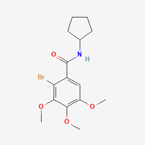 molecular formula C15H20BrNO4 B3616100 2-bromo-N-cyclopentyl-3,4,5-trimethoxybenzamide 