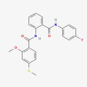 N-(2-{[(4-fluorophenyl)amino]carbonyl}phenyl)-2-methoxy-4-(methylthio)benzamide