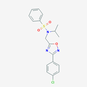 molecular formula C18H18ClN3O3S B361614 N-{[3-(4-chlorophenyl)-1,2,4-oxadiazol-5-yl]methyl}-N-isopropylbenzenesulfonamide CAS No. 838893-35-9