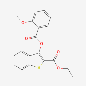 molecular formula C19H16O5S B3616144 ethyl 3-[(2-methoxybenzoyl)oxy]-1-benzothiophene-2-carboxylate 