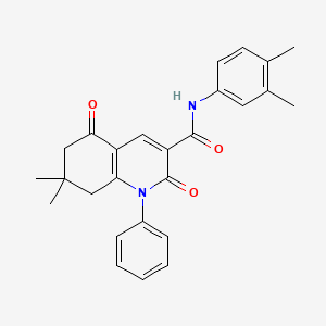 molecular formula C26H26N2O3 B3616161 N-(3,4-dimethylphenyl)-7,7-dimethyl-2,5-dioxo-1-phenyl-1,2,5,6,7,8-hexahydro-3-quinolinecarboxamide 