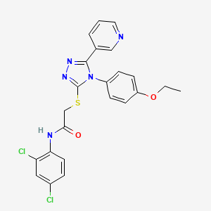 molecular formula C23H19Cl2N5O2S B3616171 N-(2,4-dichlorophenyl)-2-{[4-(4-ethoxyphenyl)-5-(3-pyridinyl)-4H-1,2,4-triazol-3-yl]thio}acetamide 