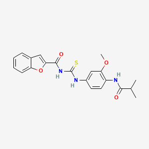 molecular formula C21H21N3O4S B3616177 N-({[4-(isobutyrylamino)-3-methoxyphenyl]amino}carbonothioyl)-1-benzofuran-2-carboxamide 