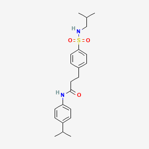 molecular formula C22H30N2O3S B3616184 3-{4-[(isobutylamino)sulfonyl]phenyl}-N-(4-isopropylphenyl)propanamide 