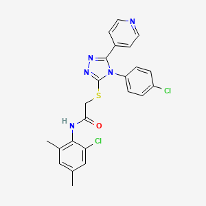 molecular formula C23H19Cl2N5OS B3616188 N-(2-chloro-4,6-dimethylphenyl)-2-{[4-(4-chlorophenyl)-5-(4-pyridinyl)-4H-1,2,4-triazol-3-yl]thio}acetamide CAS No. 476483-97-3