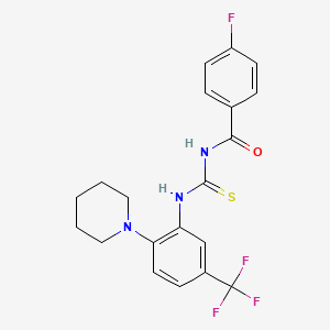 4-fluoro-N-({[2-(1-piperidinyl)-5-(trifluoromethyl)phenyl]amino}carbonothioyl)benzamide