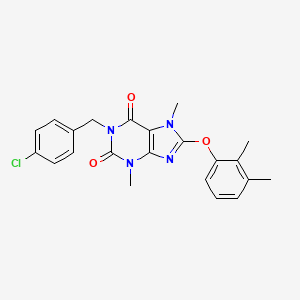 molecular formula C22H21ClN4O3 B3616252 1-(4-chlorobenzyl)-8-(2,3-dimethylphenoxy)-3,7-dimethyl-3,7-dihydro-1H-purine-2,6-dione 