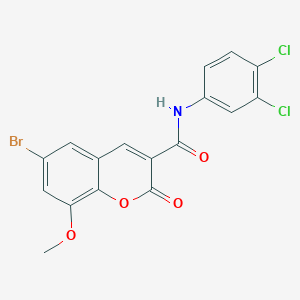 molecular formula C17H10BrCl2NO4 B3616283 6-bromo-N-(3,4-dichlorophenyl)-8-methoxy-2-oxo-2H-chromene-3-carboxamide 