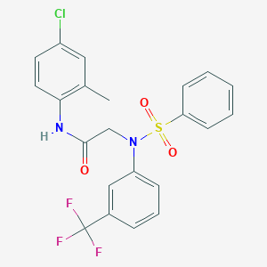 N~1~-(4-chloro-2-methylphenyl)-N~2~-(phenylsulfonyl)-N~2~-[3-(trifluoromethyl)phenyl]glycinamide