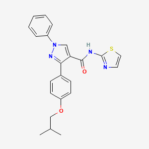 molecular formula C23H22N4O2S B3616292 3-(4-isobutoxyphenyl)-1-phenyl-N-1,3-thiazol-2-yl-1H-pyrazole-4-carboxamide 