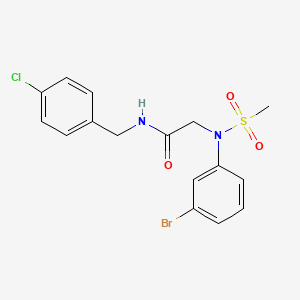 molecular formula C16H16BrClN2O3S B3616303 N~2~-(3-bromophenyl)-N~1~-(4-chlorobenzyl)-N~2~-(methylsulfonyl)glycinamide 