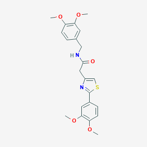 molecular formula C22H24N2O5S B361631 N-(3,4-dimethoxybenzyl)-2-[2-(3,4-dimethoxyphenyl)-1,3-thiazol-4-yl]acetamide CAS No. 921124-91-6