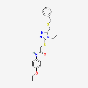 2-({5-[(benzylthio)methyl]-4-ethyl-4H-1,2,4-triazol-3-yl}thio)-N-(4-ethoxyphenyl)acetamide