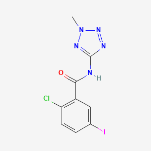 molecular formula C9H7ClIN5O B3616323 2-chloro-5-iodo-N-(2-methyl-2H-tetrazol-5-yl)benzamide 